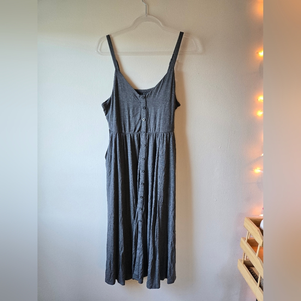 Torrid Charcoal Button-Front Midi Dress